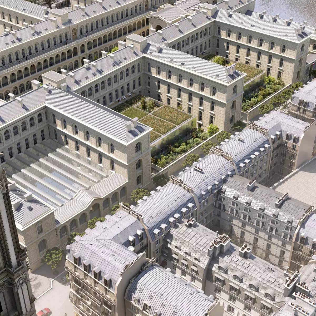 PARIS 4ème - Restructuration et extension de l'Hôpital Hôtel-Dieu 